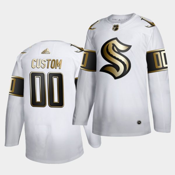 Seattle Kraken Custom Golden Edition White Limited Jersey Seattle Kraken Custom Golden Edition White Limited Jersey