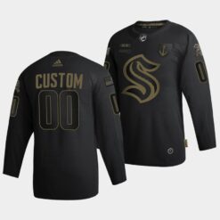 Seattle Kraken Custom Military Appreciation Night Black Jersey