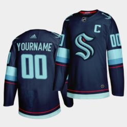 Seattle Kraken Custom Primary Navy Jersey