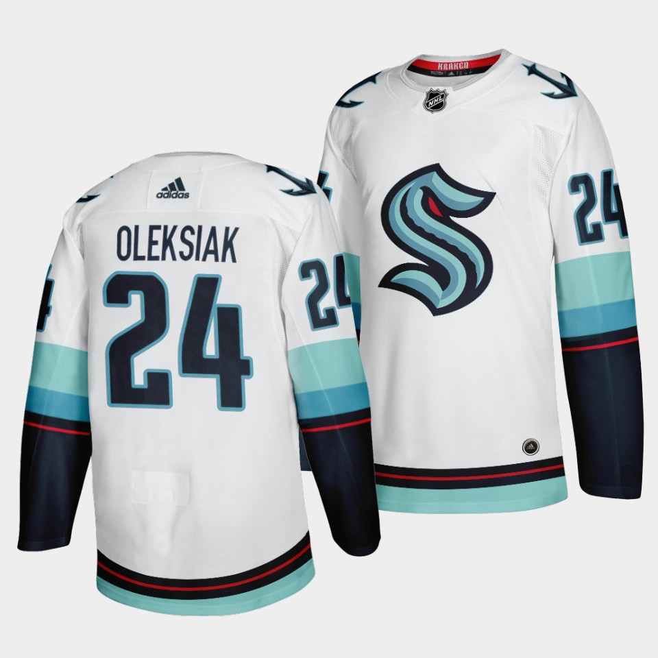 Seattle Kraken Jamie Oleksiak Away White Jersey Seattle Kraken Jamie Oleksiak Away White Jersey