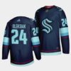 Seattle Kraken Jamie Oleksiak Karuk Art-inspired Blue Jersey