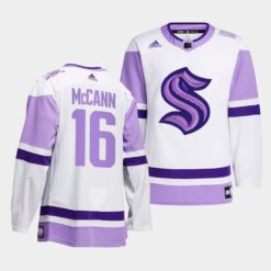 Seattle Kraken Jared McCann HockeyFightsCancer White Jersey