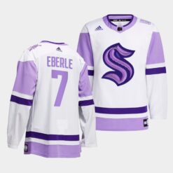 Seattle Kraken Jordan Eberle HockeyFightsCancer White Jersey
