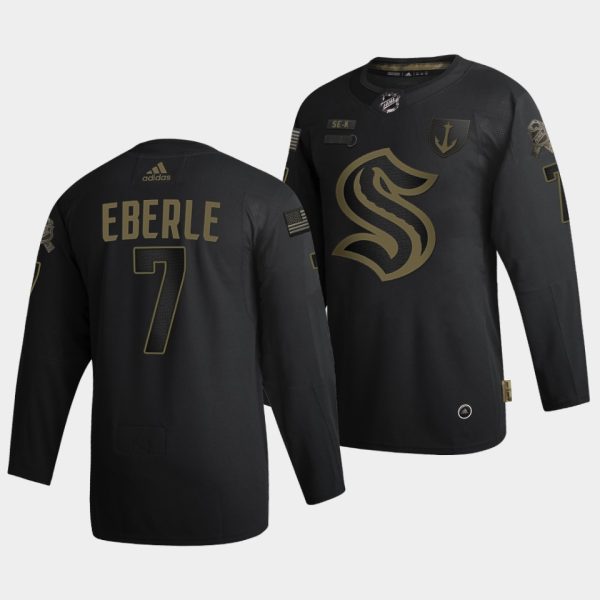 Seattle Kraken Jordan Eberle Military Appreciation Night Black Jersey Seattle Kraken Jordan Eberle Military Appreciation Night Black Jersey