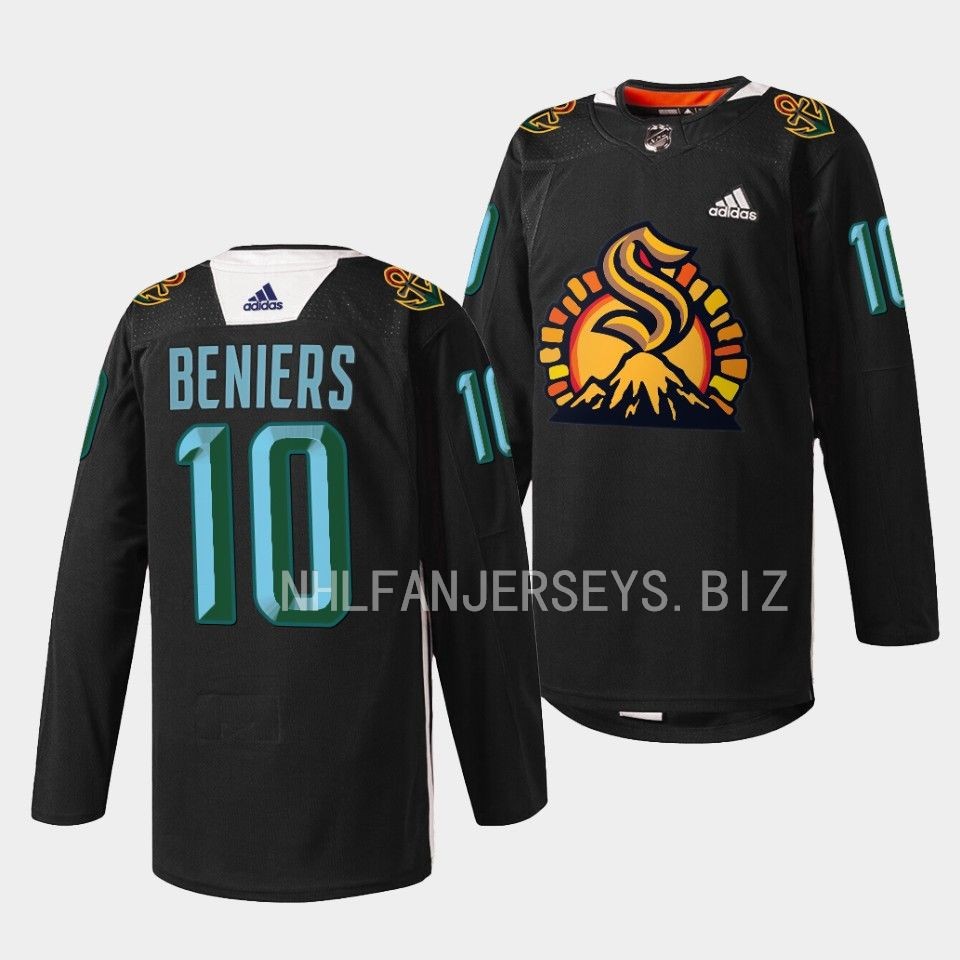 Seattle Kraken Matty Beniers 2023 Black History Month Black specialty Jersey Seattle Kraken Matty Beniers 2023 Black History Month Black specialty Jersey