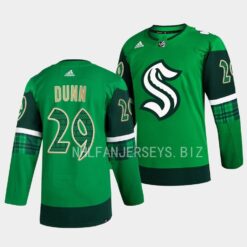 Seattle Kraken Vince Dunn 2023 St. Patricks Day Green Jersey