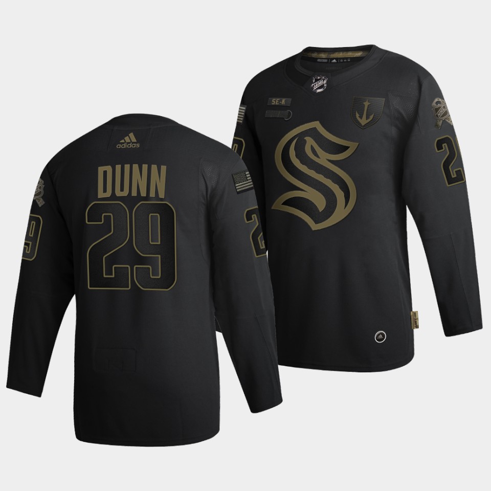 Seattle Kraken Vince Dunn Military Appreciation Night Black Jersey Seattle Kraken Vince Dunn Military Appreciation Night Black Jersey