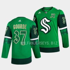 Seattle Kraken Yanni Gourde 2023 St. Patricks Day Green Jersey
