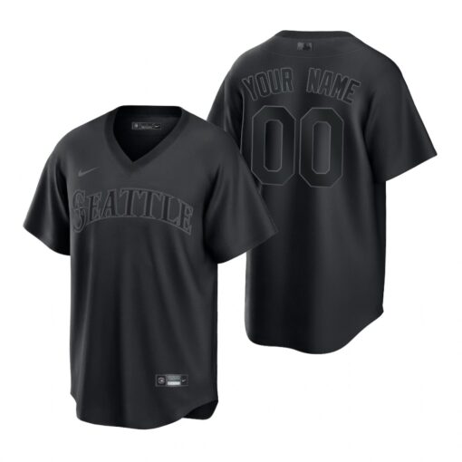 Seattle Mariners Custom Black Pitch Fashion Replica Jersey