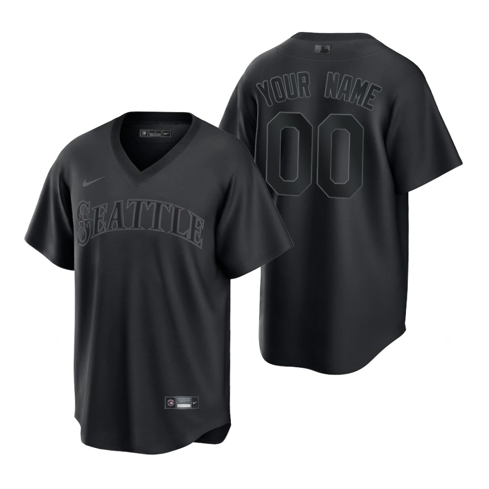 Seattle Mariners Custom Black Pitch Fashion Replica Jersey Seattle Mariners Custom Black Pitch Fashion Replica Jersey