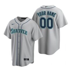 Seattle Mariners Custom Gray Road Replica Jersey