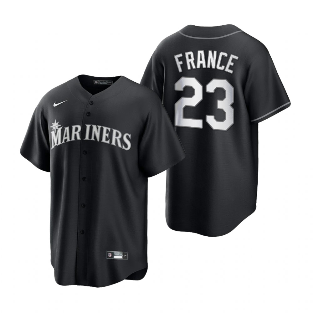 Seattle Mariners Ty France Black White Fashion Replica Jersey Seattle Mariners Ty France Black White Fashion Replica Jersey