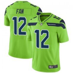 Seattle Seahawks 12th Fan Green Color Rush Limited Jersey