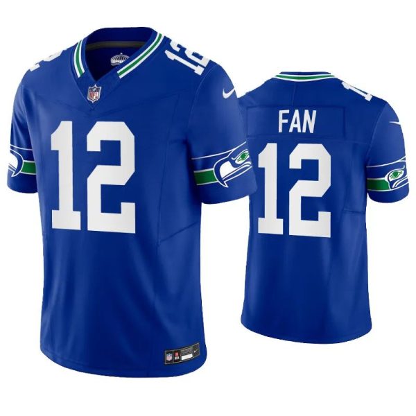 Seattle Seahawks 12th Fan Royal Throwback Limited Jersey Seattle Seahawks 12th Fan Royal Throwback Limited Jersey