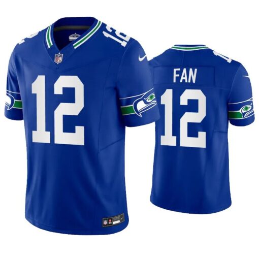 Seattle Seahawks 12th Fan Royal Throwback Limited Jersey