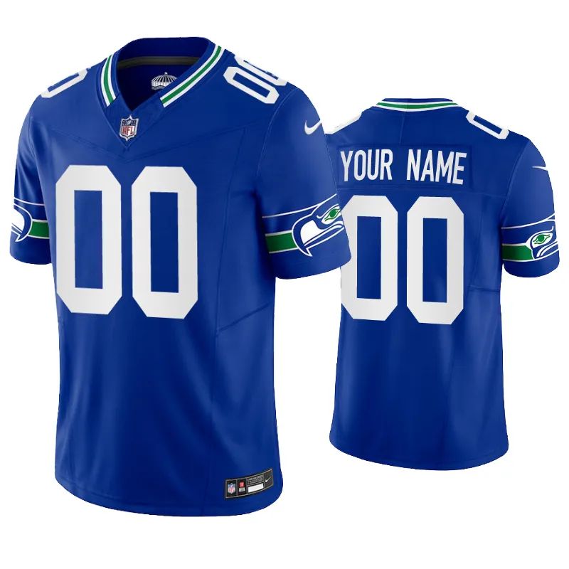 Seattle Seahawks Custom Royal Throwback Limited Jersey Seattle Seahawks Custom Royal Throwback Limited Jersey