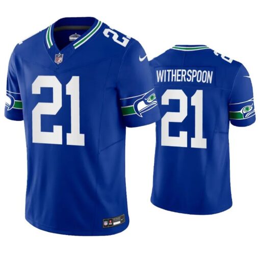 Seattle Seahawks Devon Witherspoon Royal Throwback Limited Jersey