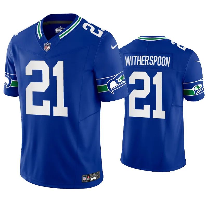 Seattle Seahawks Devon Witherspoon Royal Throwback Limited Jersey Seattle Seahawks Devon Witherspoon Royal Throwback Limited Jersey