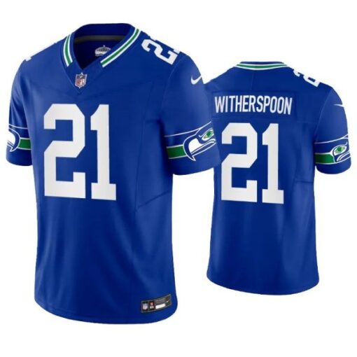 Seattle Seahawks Devon Witherspoon Royal Throwback Limited Jersey
