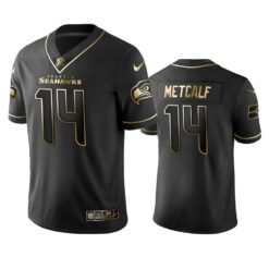 Seattle Seahawks D.K. Metcalf Black Golden Limited Jersey