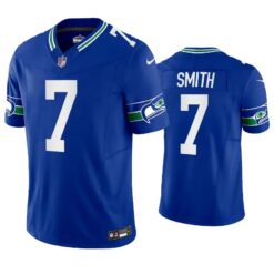 Seattle Seahawks Geno Smith Royal Throwback Limited Jersey