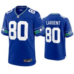 Seattle Seahawks Steve Largent Royal Throwback Limited Jersey