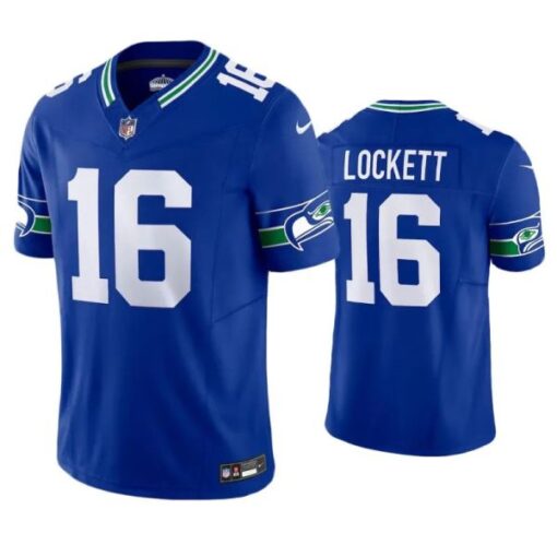 Seattle Seahawks Tyler Lockett Royal Throwback Limited Jersey