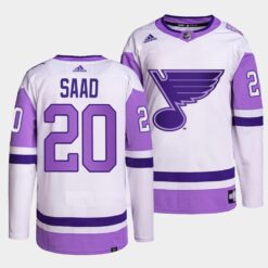 St. Louis Blues Brandon Saad HockeyFightsCancer White Jersey