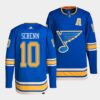 St. Louis Blues Brayden Schenn Home Blue Jersey