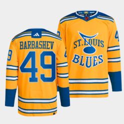 St. Louis Blues Ivan Barbashev Reverse Yellow Jersey