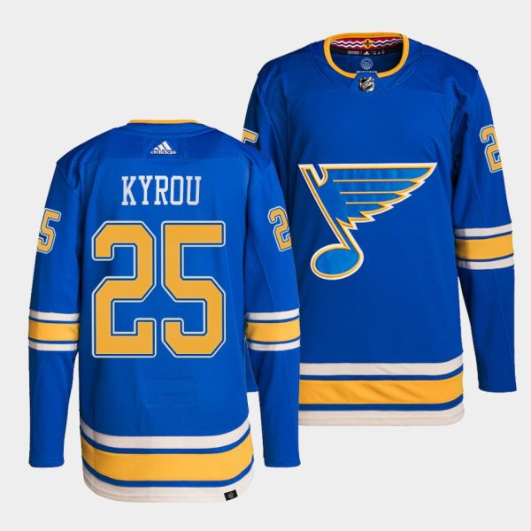 St. Louis Blues Jordan Kyrou Alternate Blue Jersey St. Louis Blues Jordan Kyrou Alternate Blue Jersey