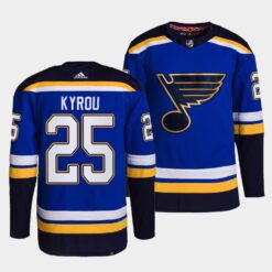 St. Louis Blues Jordan Kyrou Home Blue Jersey