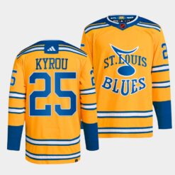 St. Louis Blues Jordan Kyrou Reverse Yellow Jersey