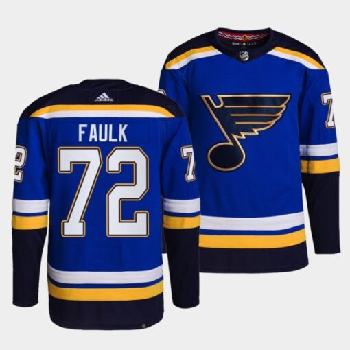 St. Louis Blues Justin Faulk Home Blue Jersey