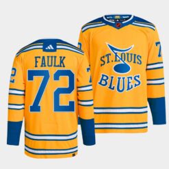St. Louis Blues Justin Faulk Reverse Yellow Jersey