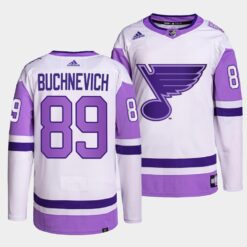 St. Louis Blues Pavel Buchnevich HockeyFightsCancer White Jersey