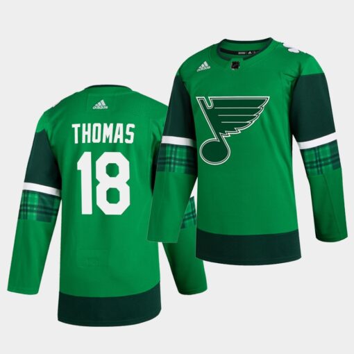 St. Louis Blues Robert Thomas St. Patrick’s Day Green Player Jersey