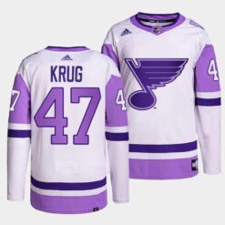 St. Louis Blues Torey Krug HockeyFightsCancer White Jersey