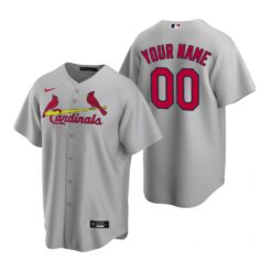 St. Louis Cardinals Custom Gray Road Replica Jersey
