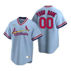 St. Louis Cardinals Custom Light Blue Cooperstown Collection Jersey