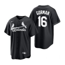 St. Louis Cardinals Nolan Gorman Black White Fashion Replica Jersey