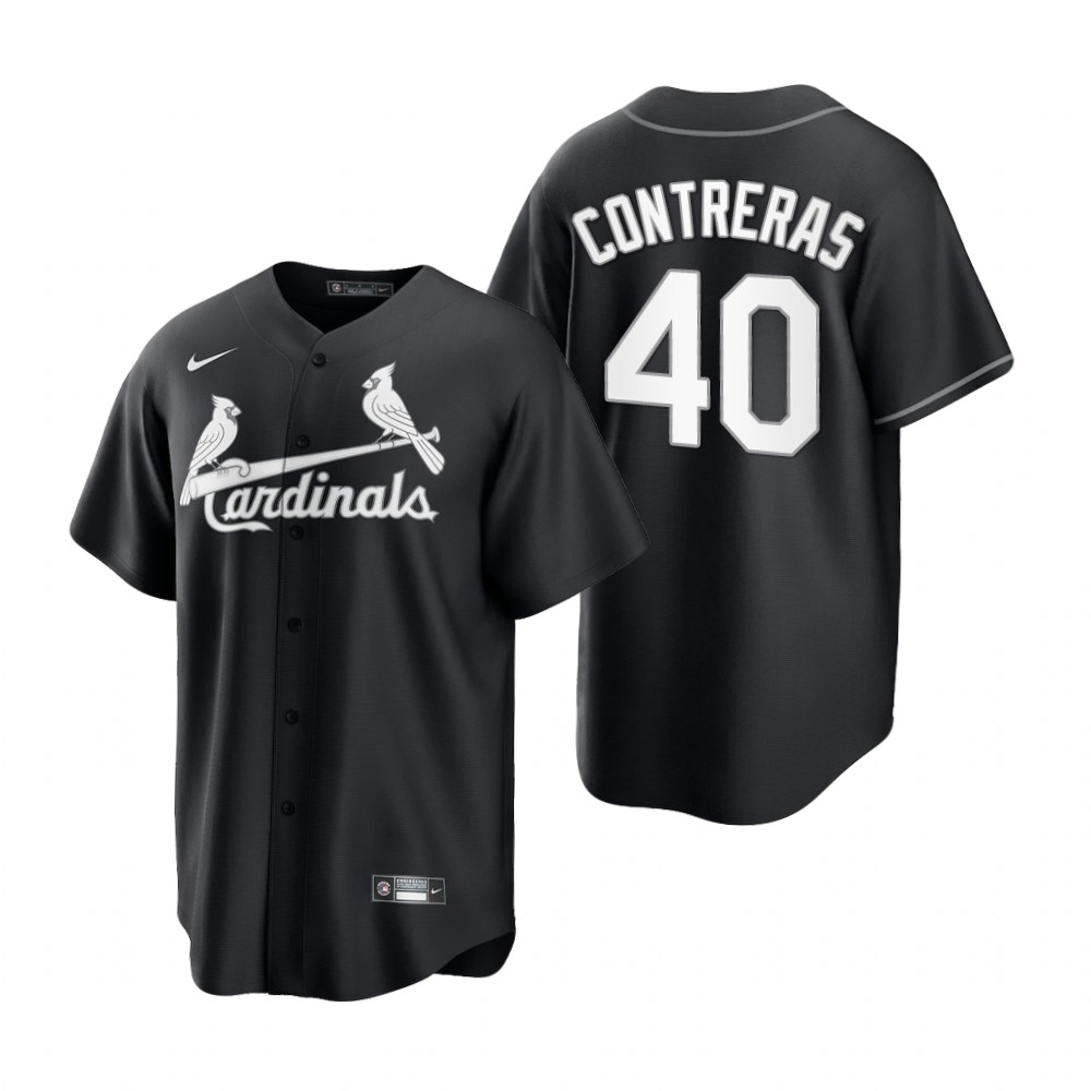 St. Louis Cardinals Willson Contreras Black White Fashion Replica Jersey St. Louis Cardinals Willson Contreras Black White Fashion Replica Jersey
