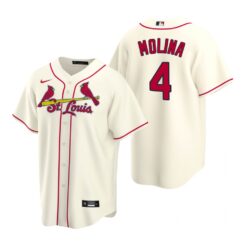 St. Louis Cardinals Yadier Molina Cream Replica Alternate Jersey
