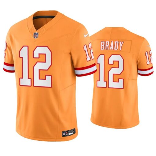 Tampa Bay Buccaneers Tom Brady Orange Throwback Limited Jersey