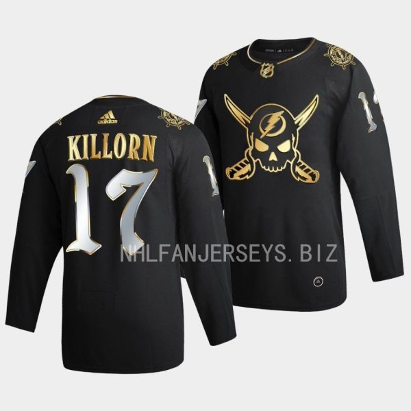 Tampa Bay Lightning Alex Killorn Gasparilla inspired Black Golden Edition Jersey Tampa Bay Lightning Alex Killorn Gasparilla inspired Black Golden Edition Jersey