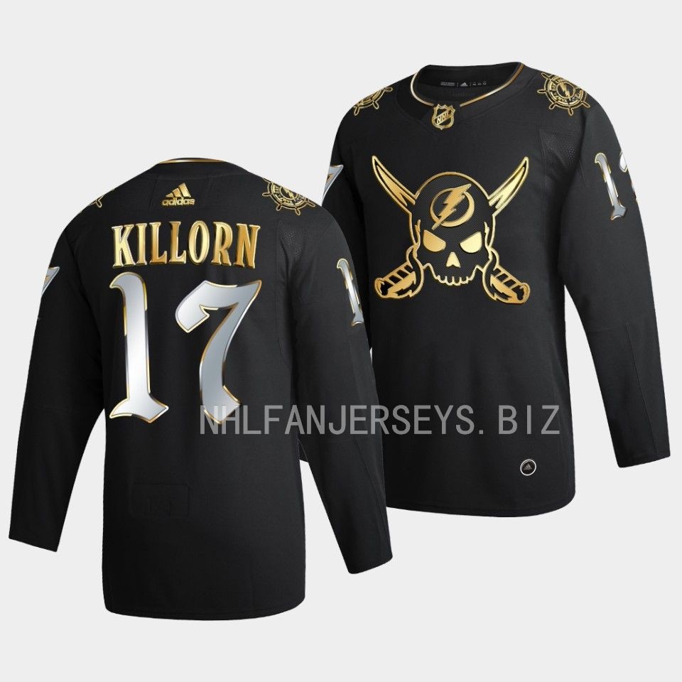 Tampa Bay Lightning Alex Killorn Gasparilla inspired Black Golden Edition Jersey Tampa Bay Lightning Alex Killorn Gasparilla inspired Black Golden Edition Jersey