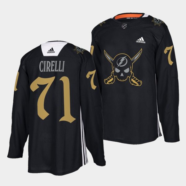 Tampa Bay Lightning Anthony Cirelli Gasparilla inspired Black Jersey Tampa Bay Lightning Anthony Cirelli Gasparilla inspired Black Jersey