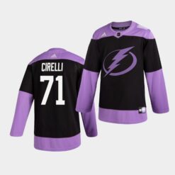 Tampa Bay Lightning Anthony Cirelli Practice Hockey Fights Cancer Jersey