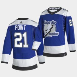 Tampa Bay Lightning Brayden Point 2021 Reverse Retro Blue Jersey