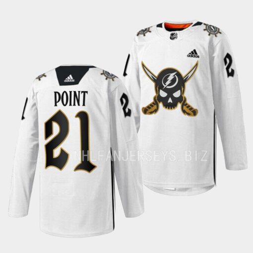 Tampa Bay Lightning Brayden Point Gasparilla inspired White Jersey